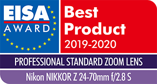 ニッコールレンズ「NIKKOR Z 24-70mm f/2.8 S」が「EISA AWARD」の「EISA PROFESSIONAL STANDARD ZOOM LENS 2019-2020」を受賞