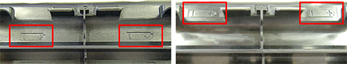 写真：MB-D11（左側が模倣品、右側が純正品）
